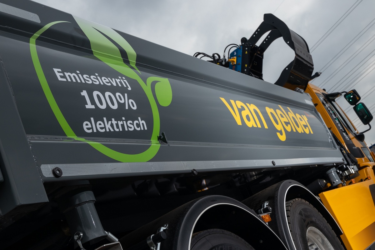 elektrische vrachtwagens voor aannemingsmaatschappij Van Gelder