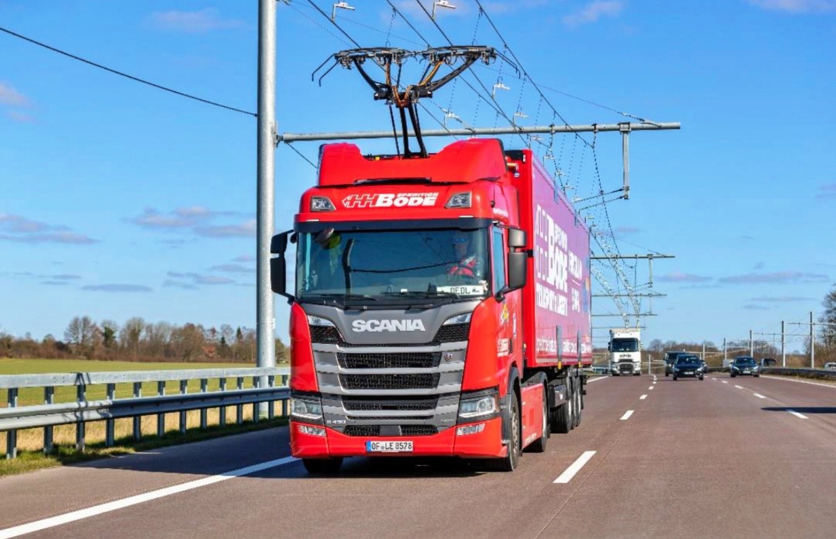 vrachtwagen met bovenleiding electric road systems ERS